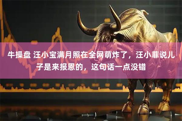 牛操盘 汪小宝满月照在全网萌炸了，汪小菲说儿子是来报恩的，这句话一点没错