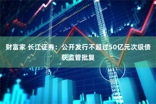 财富家 长江证券：公开发行不超过50亿元次级债获监管批复