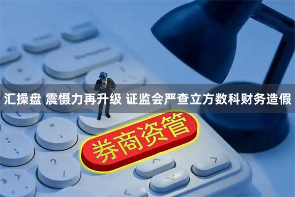 汇操盘 震慑力再升级 证监会严查立方数科财务造假
