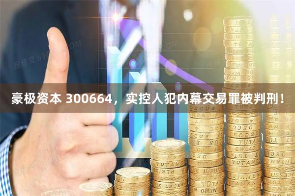 豪极资本 300664，实控人犯内幕交易罪被判刑！