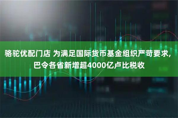 骆驼优配门店 为满足国际货币基金组织严苛要求, 巴令各省新增超4000亿卢比税收
